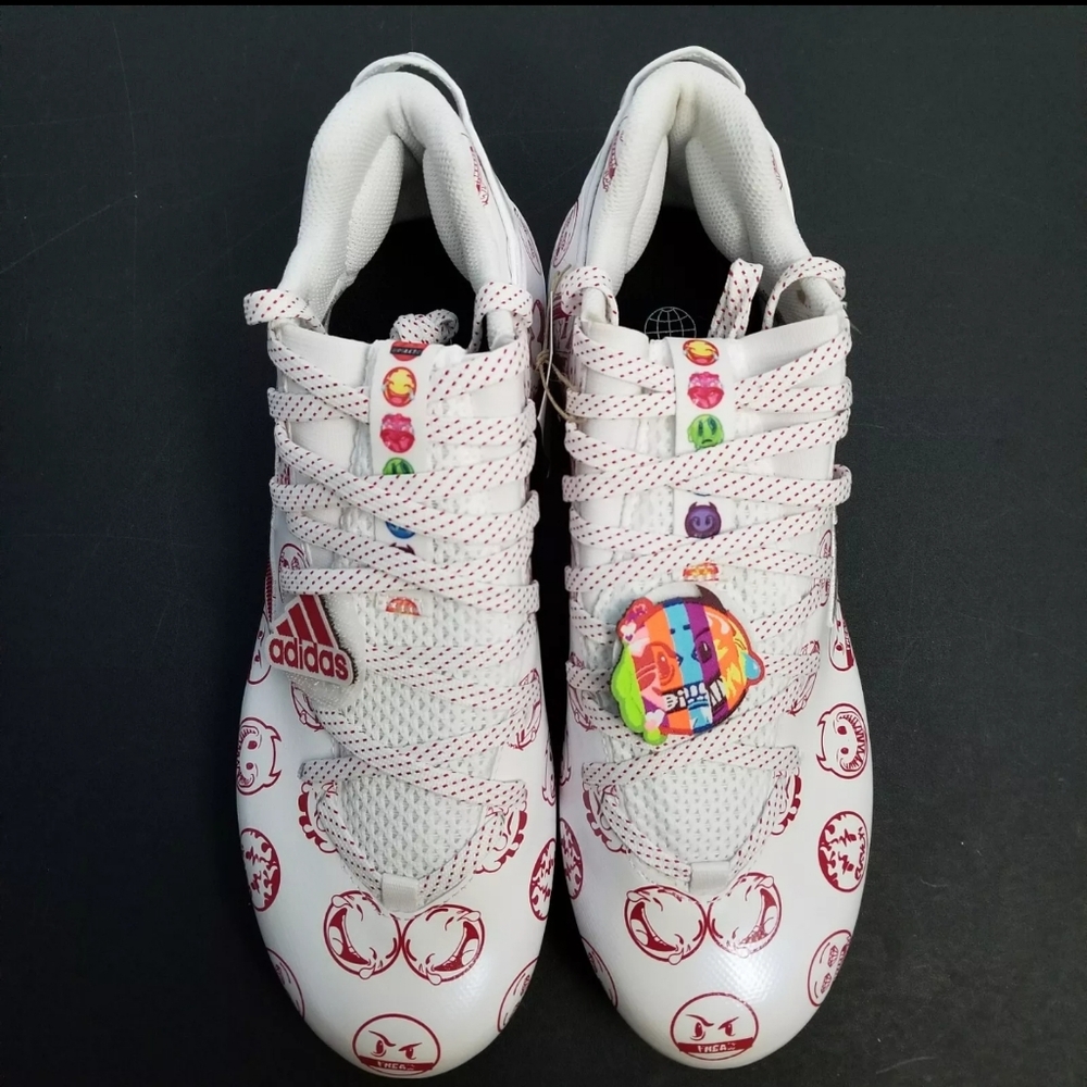 Adidas Size 8.5 Men Freak 22 Big Mood Football Cleats Shoes White Red GZ6901 - Picture 3 of 10